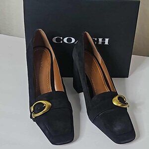 Coach Jade Pump in Black Suede Size 8